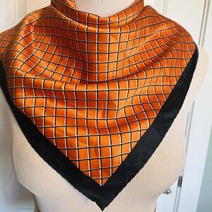 Vintage Pacific Coastal Airline Stewardess Scarf — Luxurious Faux Silk